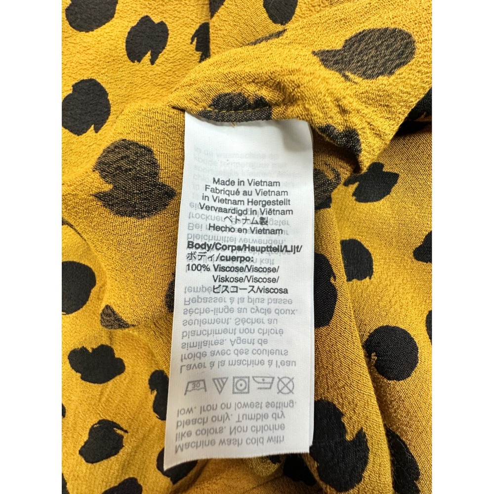 Madewell Midi Skirt Womens 6 Yellow Excellent Abstract Dot Viscose Crepe G8610 - Picture 4 of 5